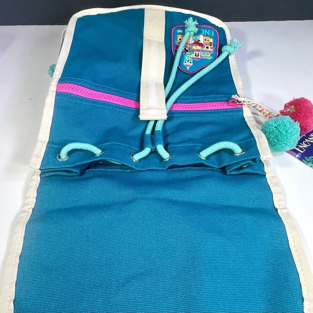 Disney ENCANTO x CAMP Canvas Flap Backpack Bag‎ Embroidered Poms NWT